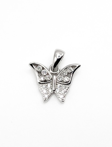 [P0065] Dijes plata mariposa con circones