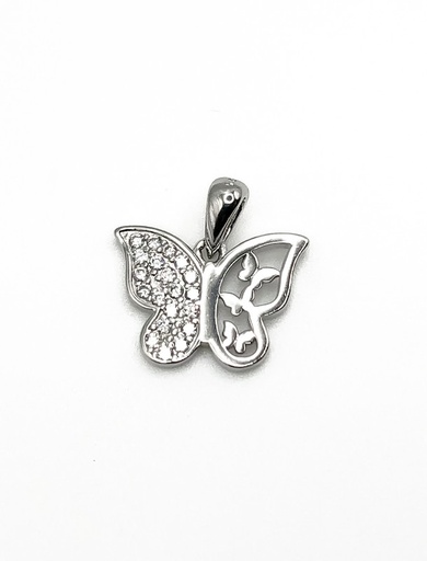 [P0067] Dijes plata mariposa con alas diferentes