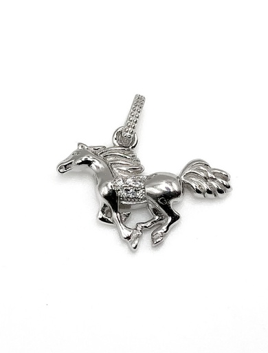 [P0077] Dijes plata caballo cuerpo entero