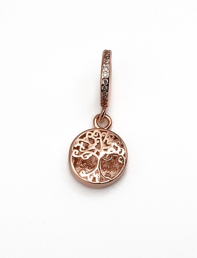 [P0132] Dijes plata arbol de la vida rose gold