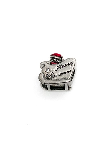 [P0155] Dijes plata trineo con papa noel