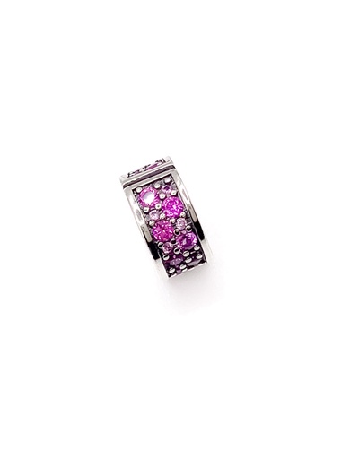 [P0234] Dijes plata rueda con enjoye purpura