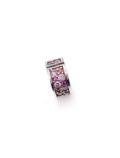 [P0236] Dijes plata rueda con enjoye varios colores