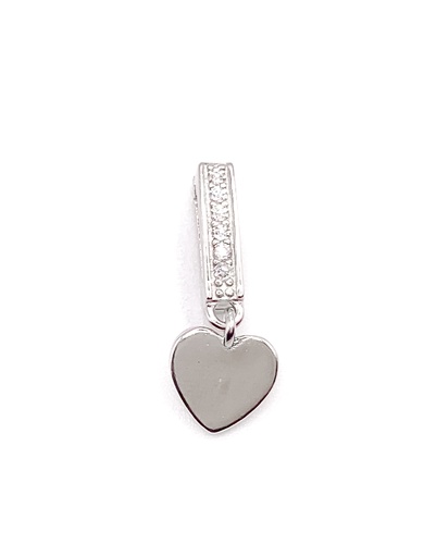 [P0255] Dijes plata corazón placa colgante