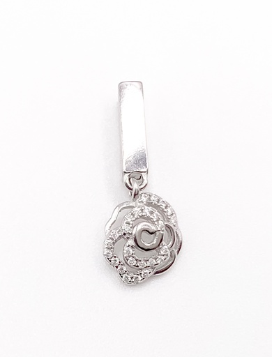 [P0262] Dijes plata rosa con circones