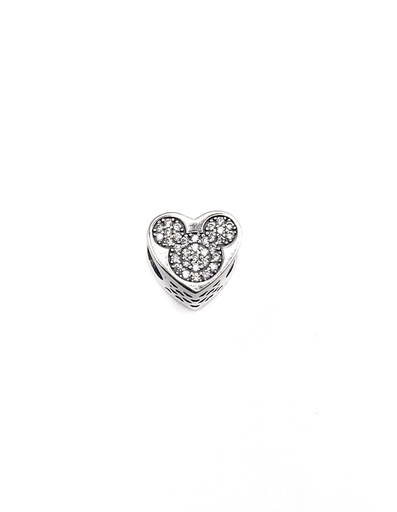 [P0292] Dijes plata corazon en el interior mickey mouse