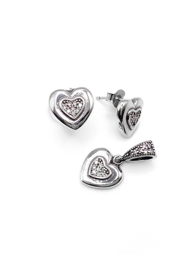 [S0003] Juegos plata corazon enjoye blanco a presion