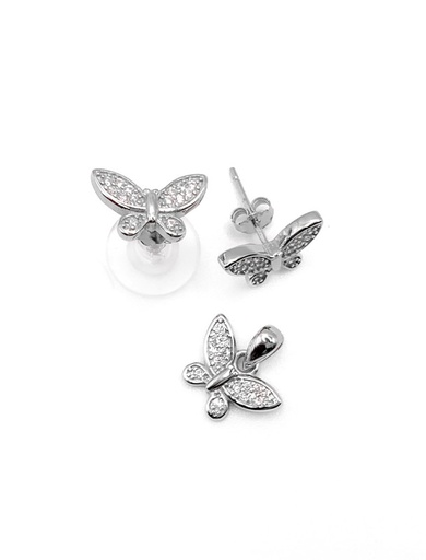 [S0012] Juegos plata mariposas enjoye blanco a presion