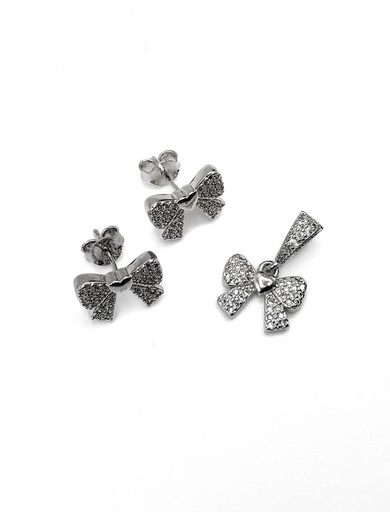 [S0191] Juegos plata lazo enjoye blanco a presion