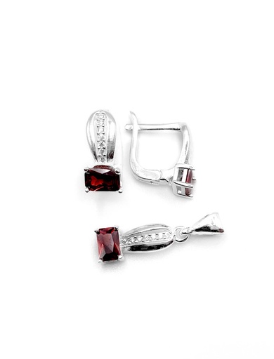 [S0247] Juegos plata piedra rectangular roja tira ovalada patente