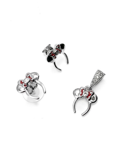 [S0366] Juegos plata diadema de minnie a presion