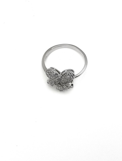 [R0062] Anillos plata media flor con enjoye