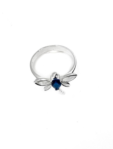 [R0265] Anillos plata libelula piedra azul