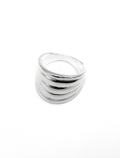 Anillos plata ancho 5 tiras plata