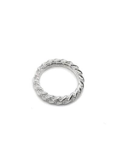 [R0548] Anillos plata trenzado con escarcha