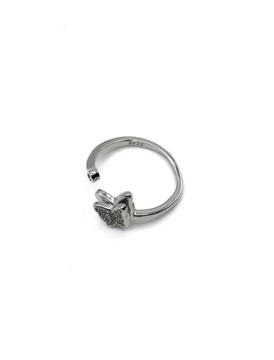 [R0832] Anillos plata mariposa pequeña con punto de luz