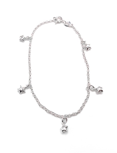 [B0041] Pulseras plata Estrellas gorditas pequeñas