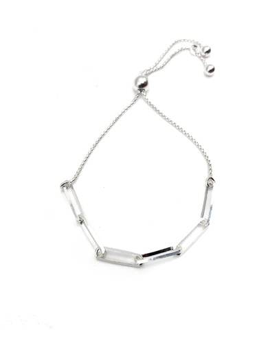 [B0045] Pulseras plata eslabón largo con broche ajustable