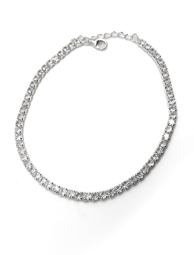 [B0141] Pulseras plata tenis blanca