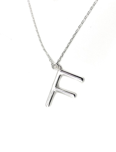 [N0080] Collares plata inicial F mediana lisa